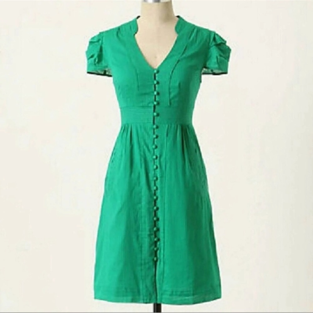 Anthropologie green button down dress🌿💚